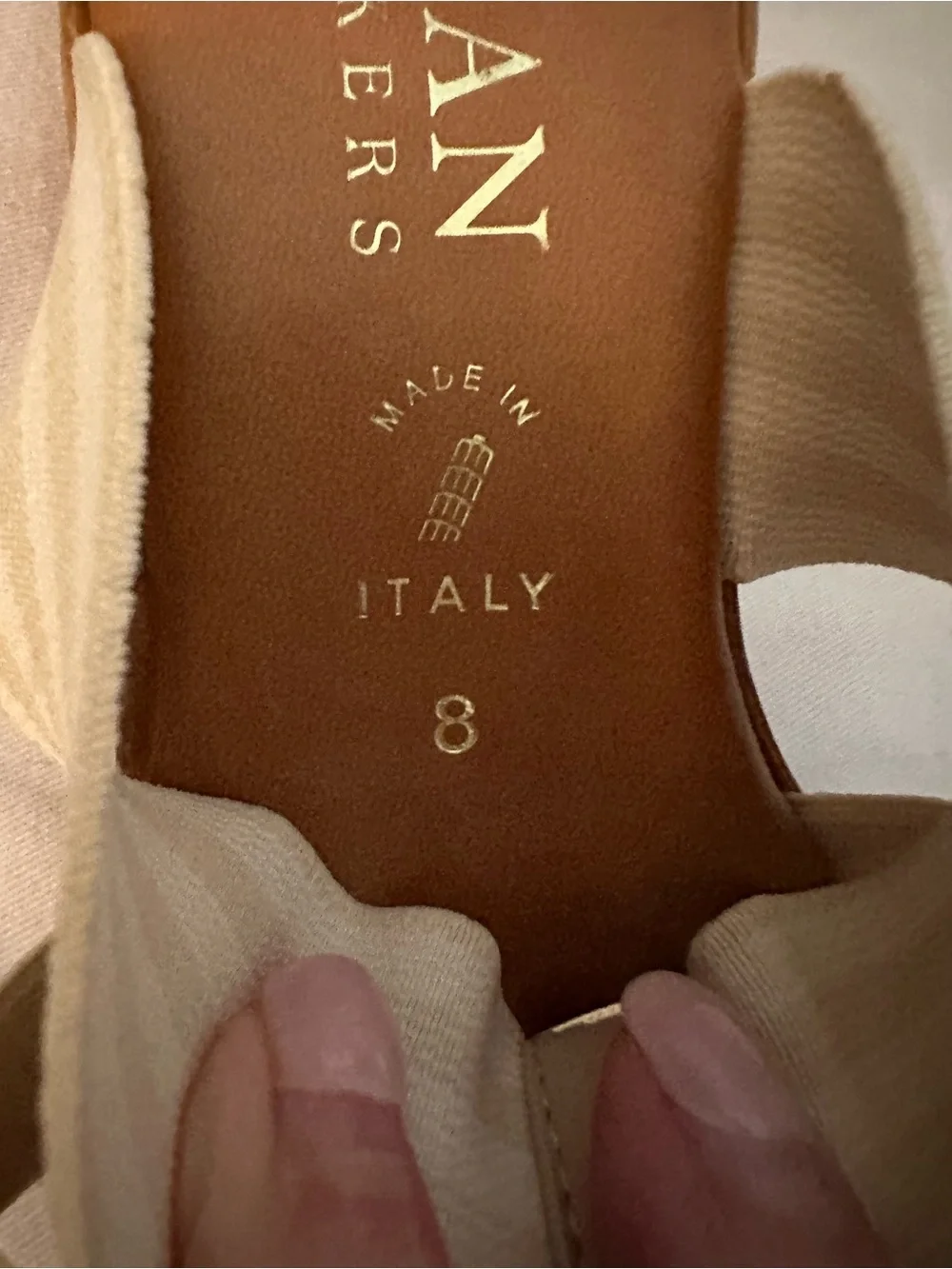 Italian Shoemakers Italy Wedge Slide Sandals Women's Size 8 Beige Elastic